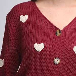 Love Button cardigan sweater
